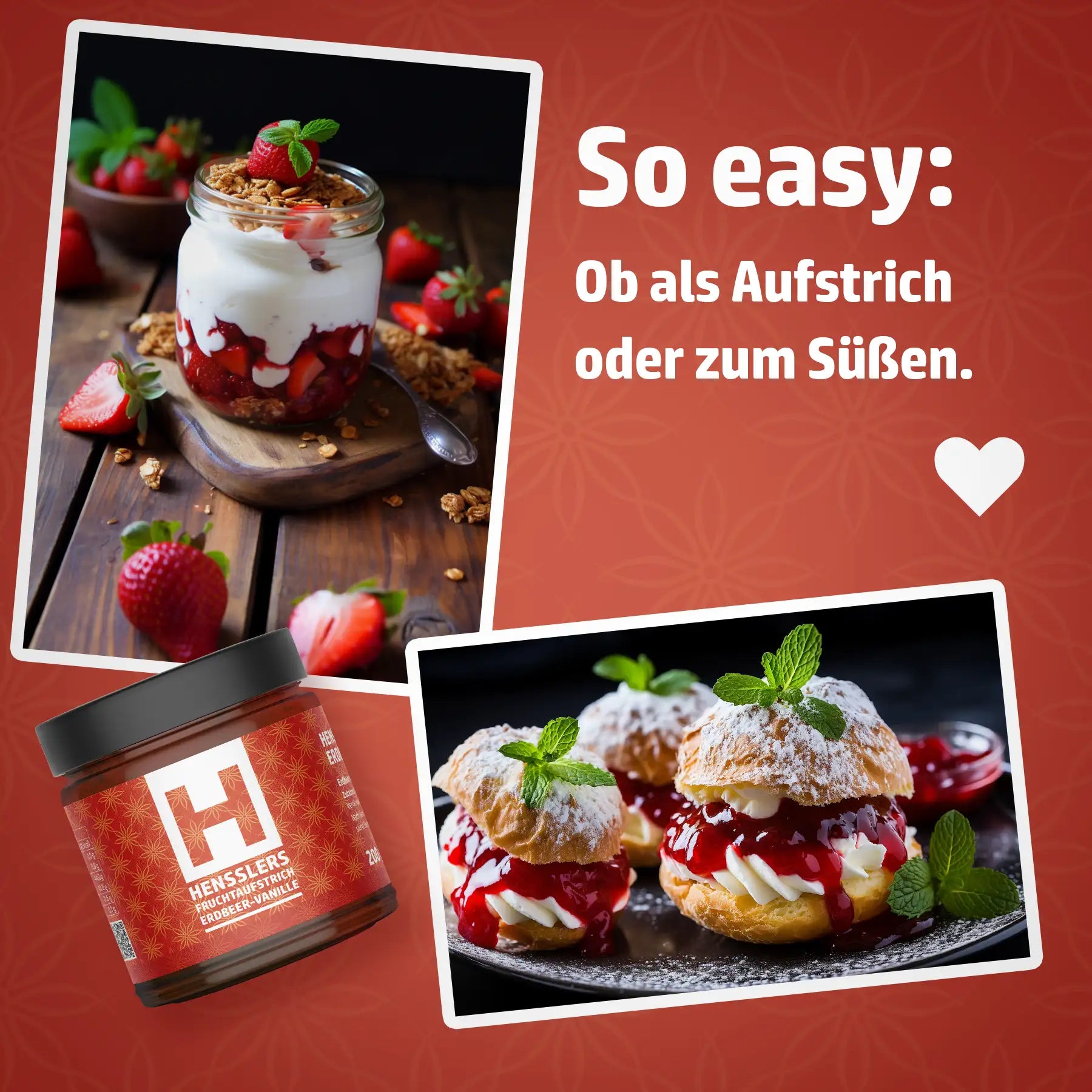 Hensslers Fruchtaufstrich Erdbeer-Vanille online kaufen