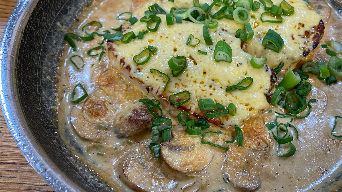 Gratiniertes Champignon-Rahmschnitzel