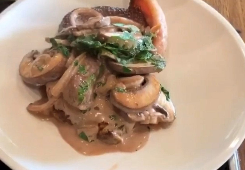 Rumpsteak mit Rahmchampignons