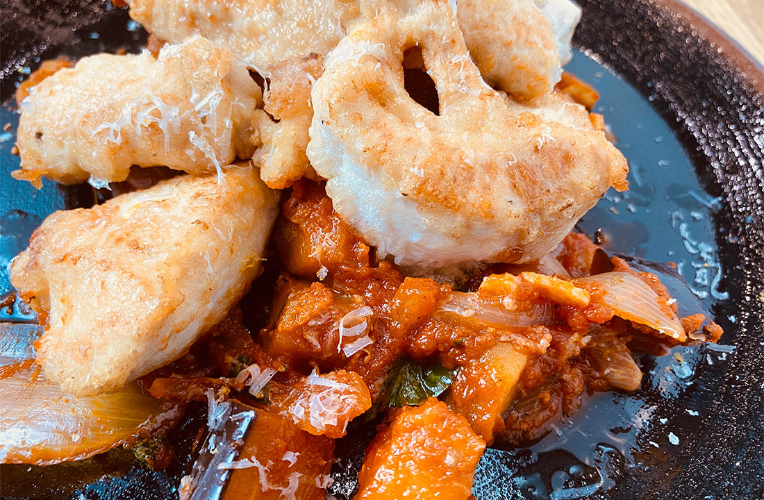 Auberginen-Tomaten-Ragout mit Hähnchen