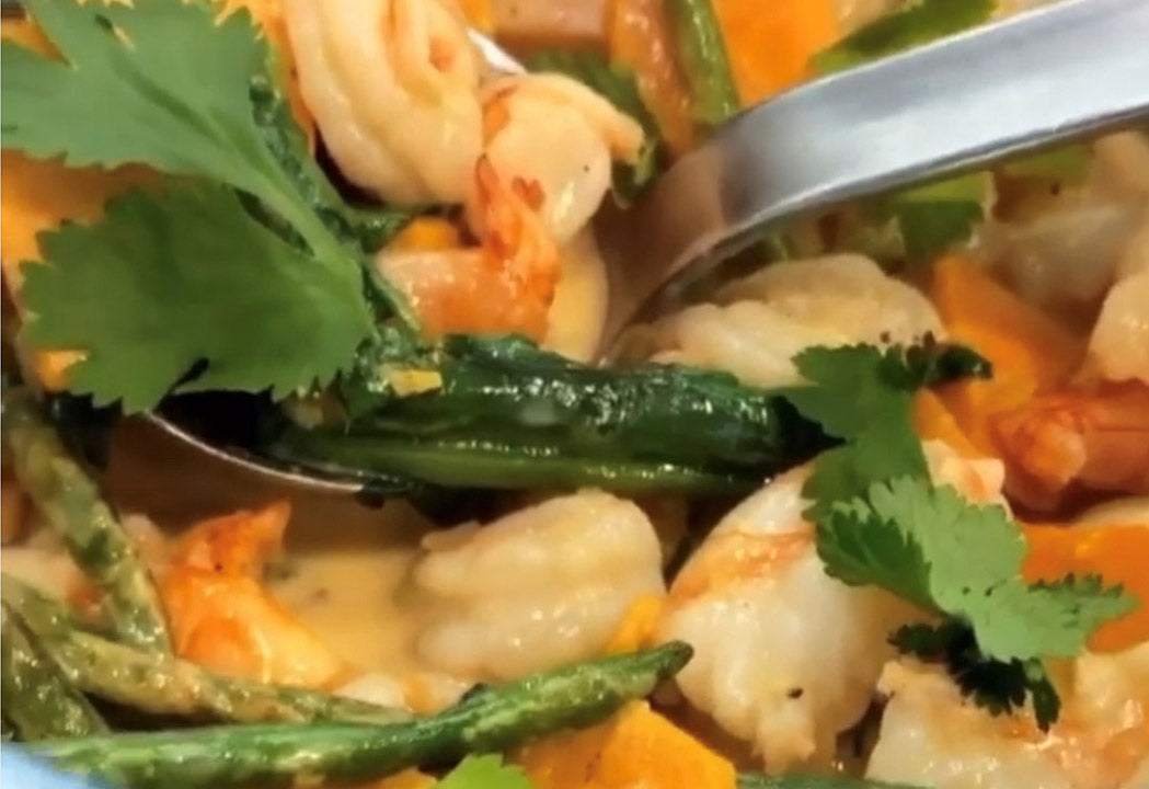 Grünes Garnelen-Curry