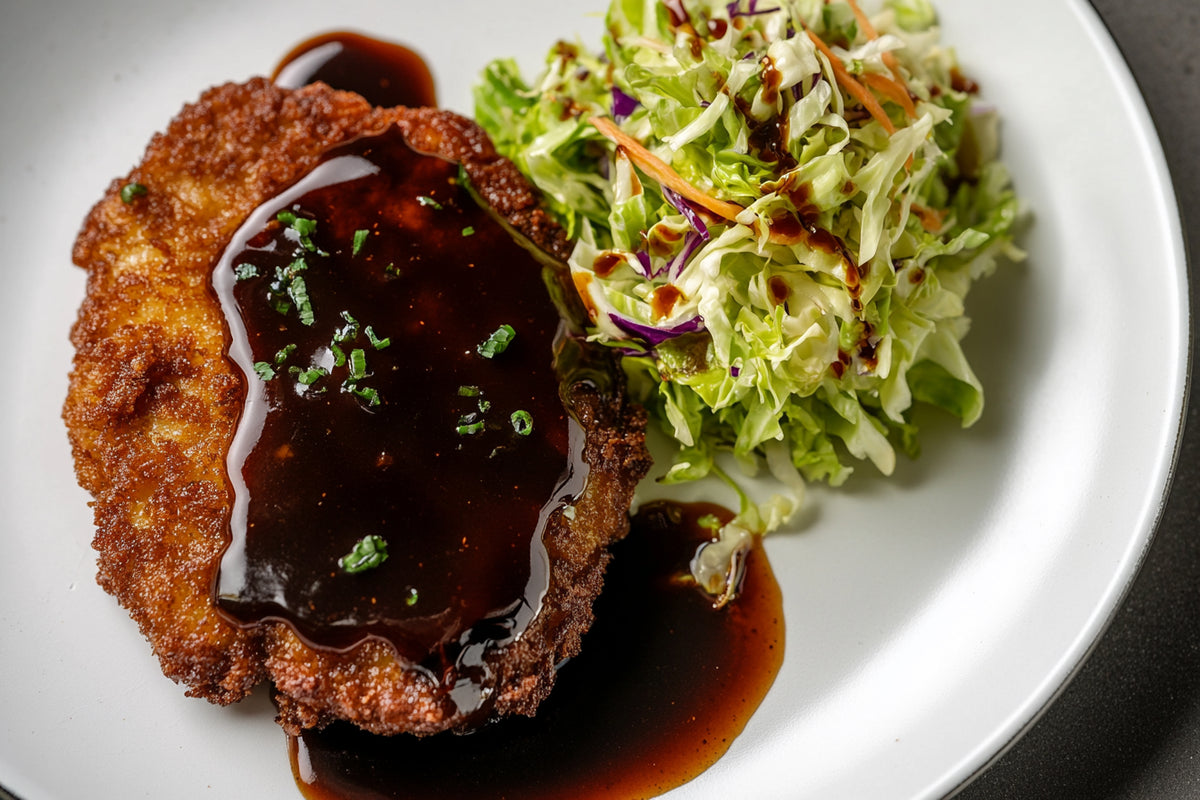 Tonkatsu Schnitzel mit Spitzkohlsalat