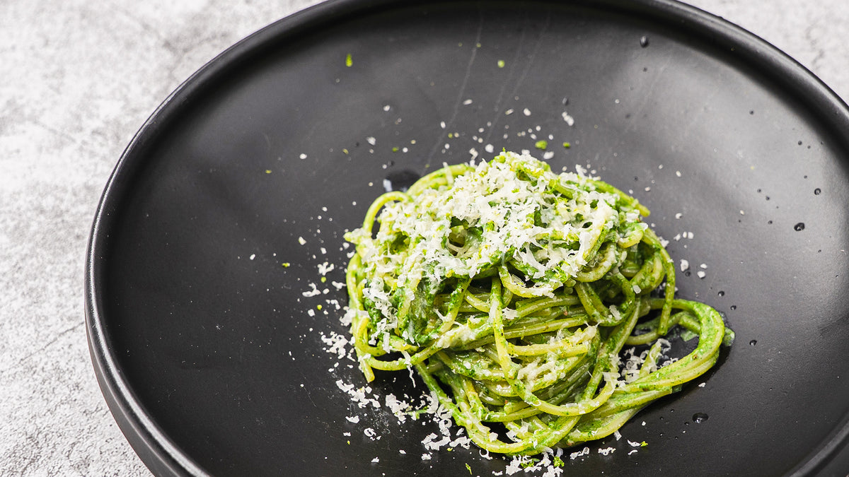 Spaghettini mit cremigem Spinatpesto