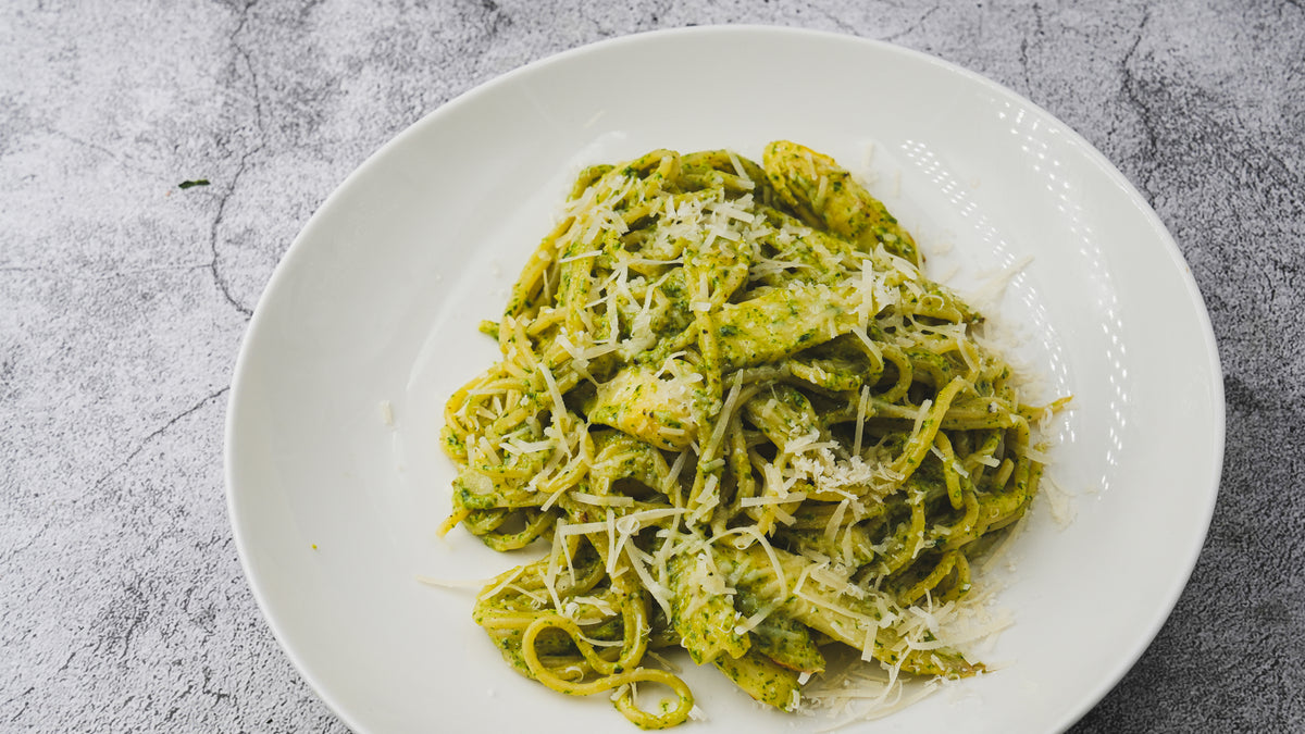 Spaghetti "grün-weiß" mit Spargel