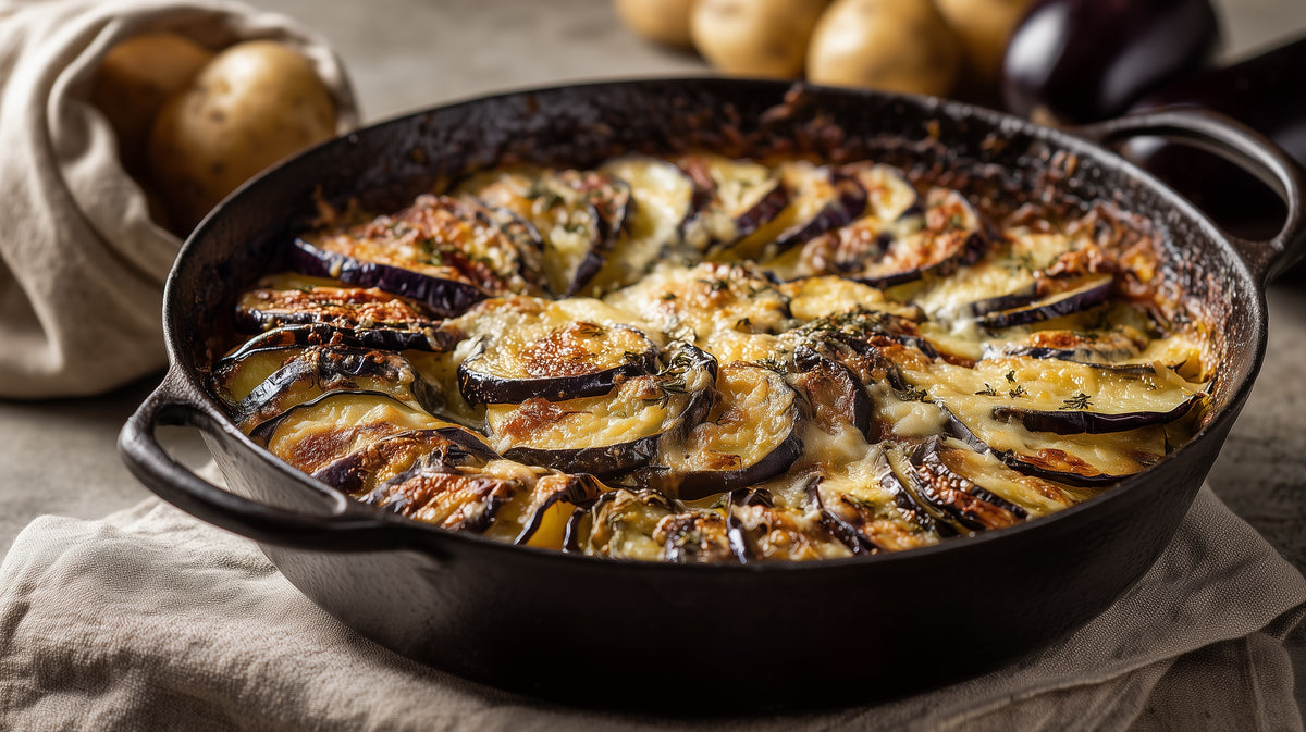 Auberginen-Kartoffel-Gratin