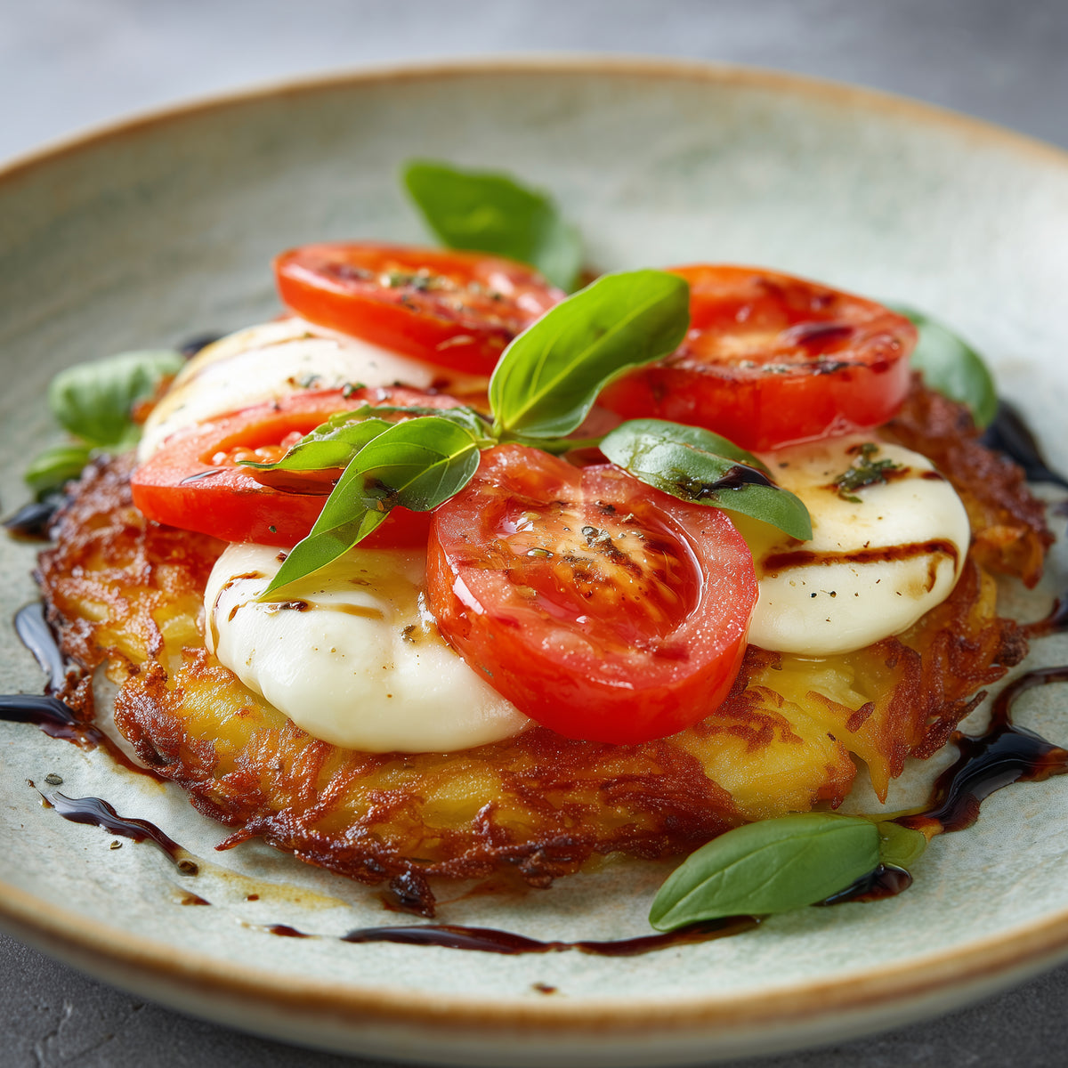 Kartoffelrösti mit Tomate Mozzarella