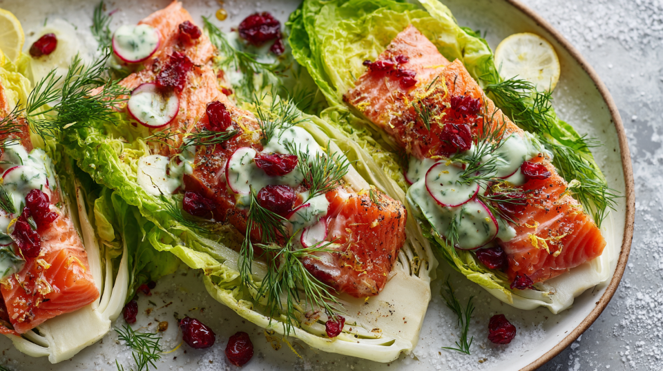 Weihnachtliches Räucherlachs-Sashimi