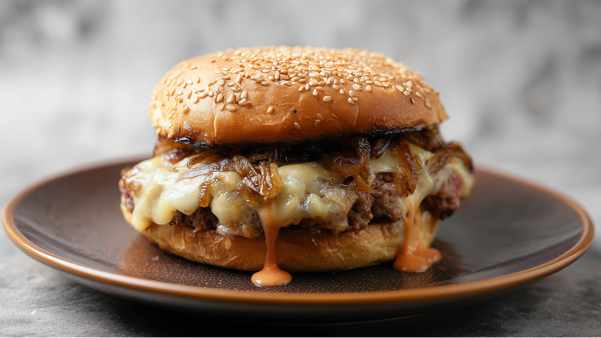 Smashed Beef Burger mit Bacon-Mayonnaise
