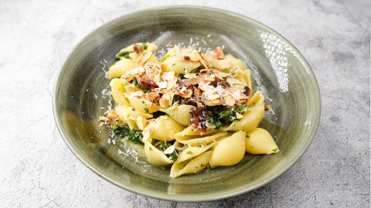 Pasta mit Spinat und Pancetta