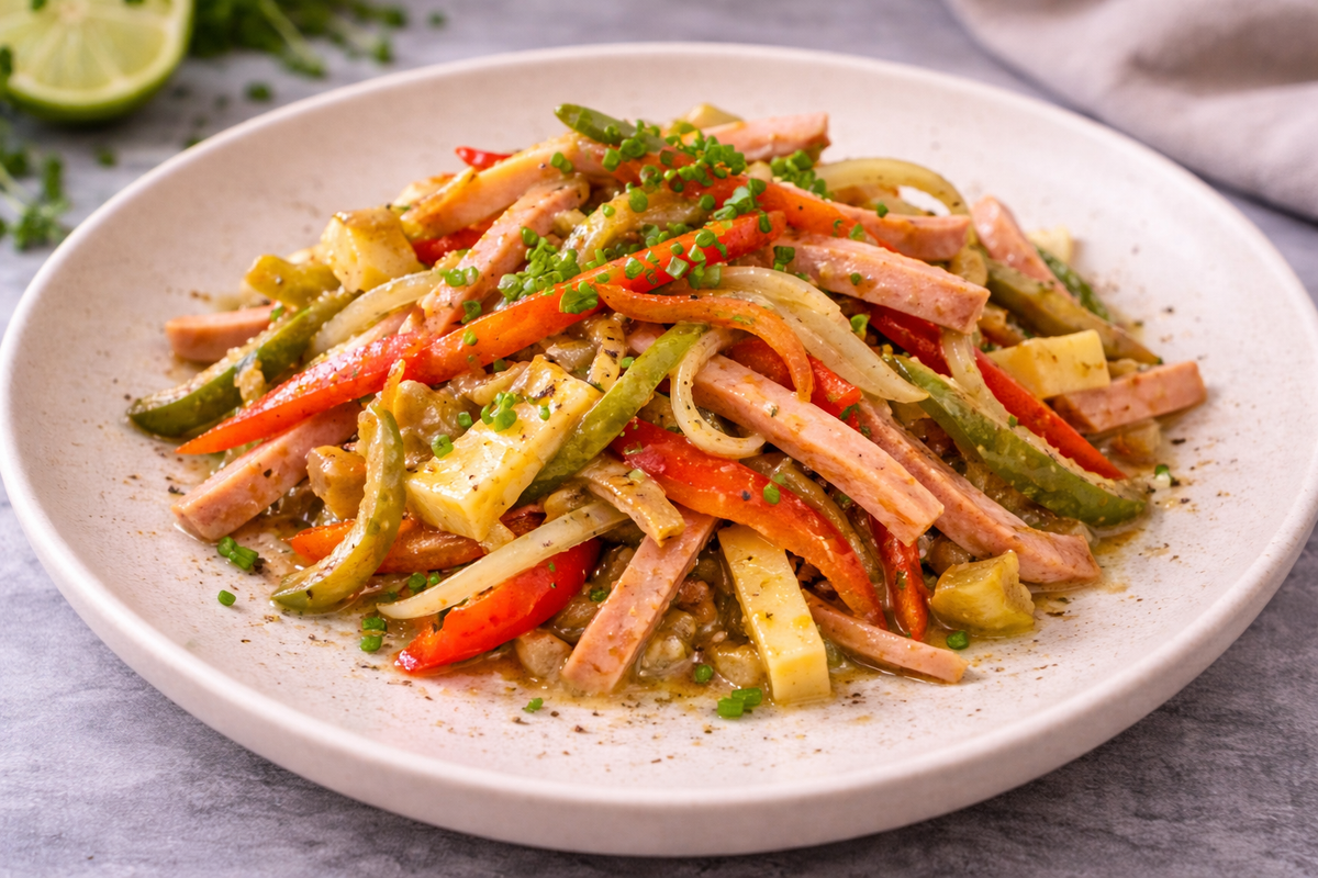 Wurstsalat mit Käse