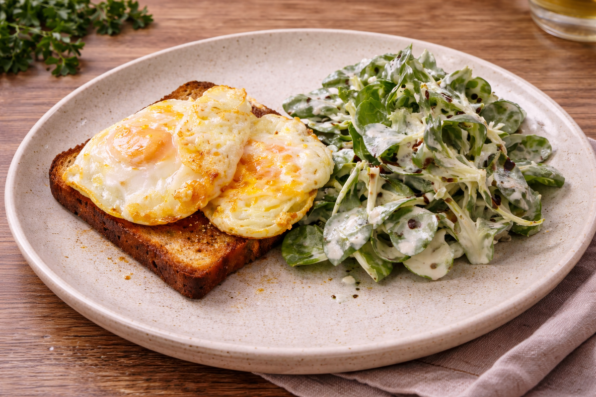 Fried Eggs mit Feldsalat