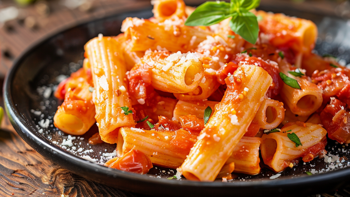 Gebratene Pasta "Bloody Mary"