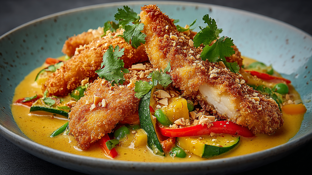 Curry mit knusprigem Hähnchen aus dem Airfryer