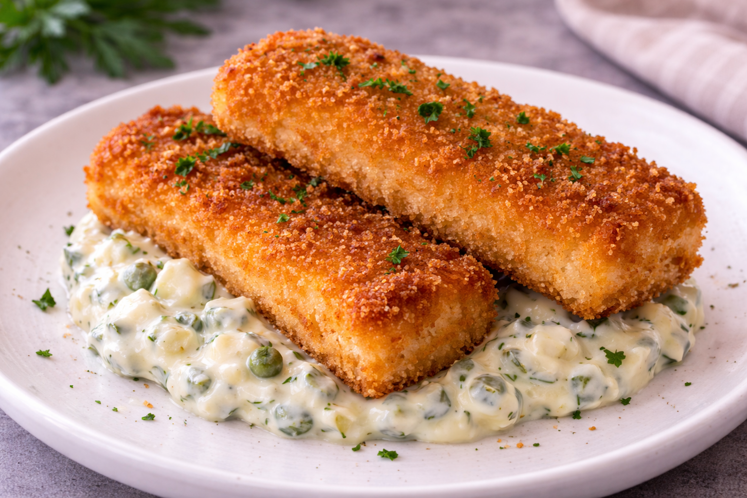 Lachs-Fischstäbchen mit Remoulade