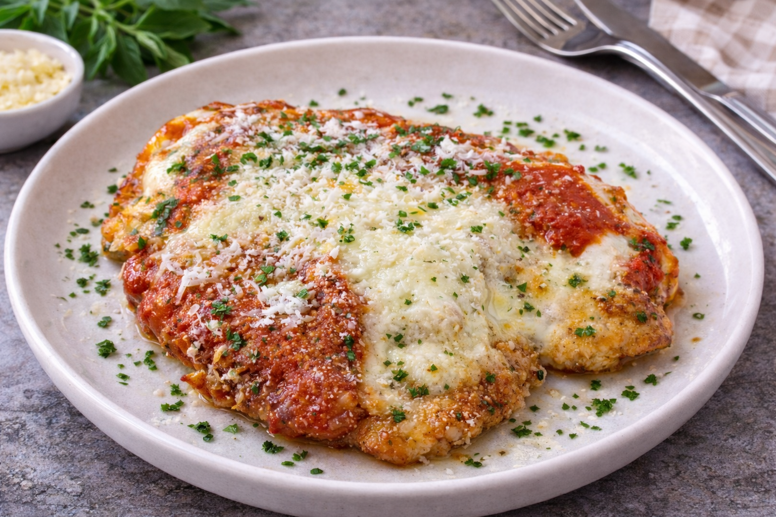 Hähnchenschnitzel à la Parmigiana