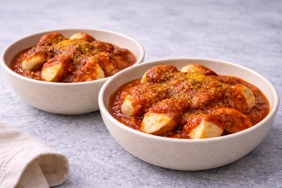 Zwei Currywurst-Saucen