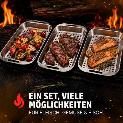 HENSSLERS Grillkorb Set Küchenzubehör HENSSLERS