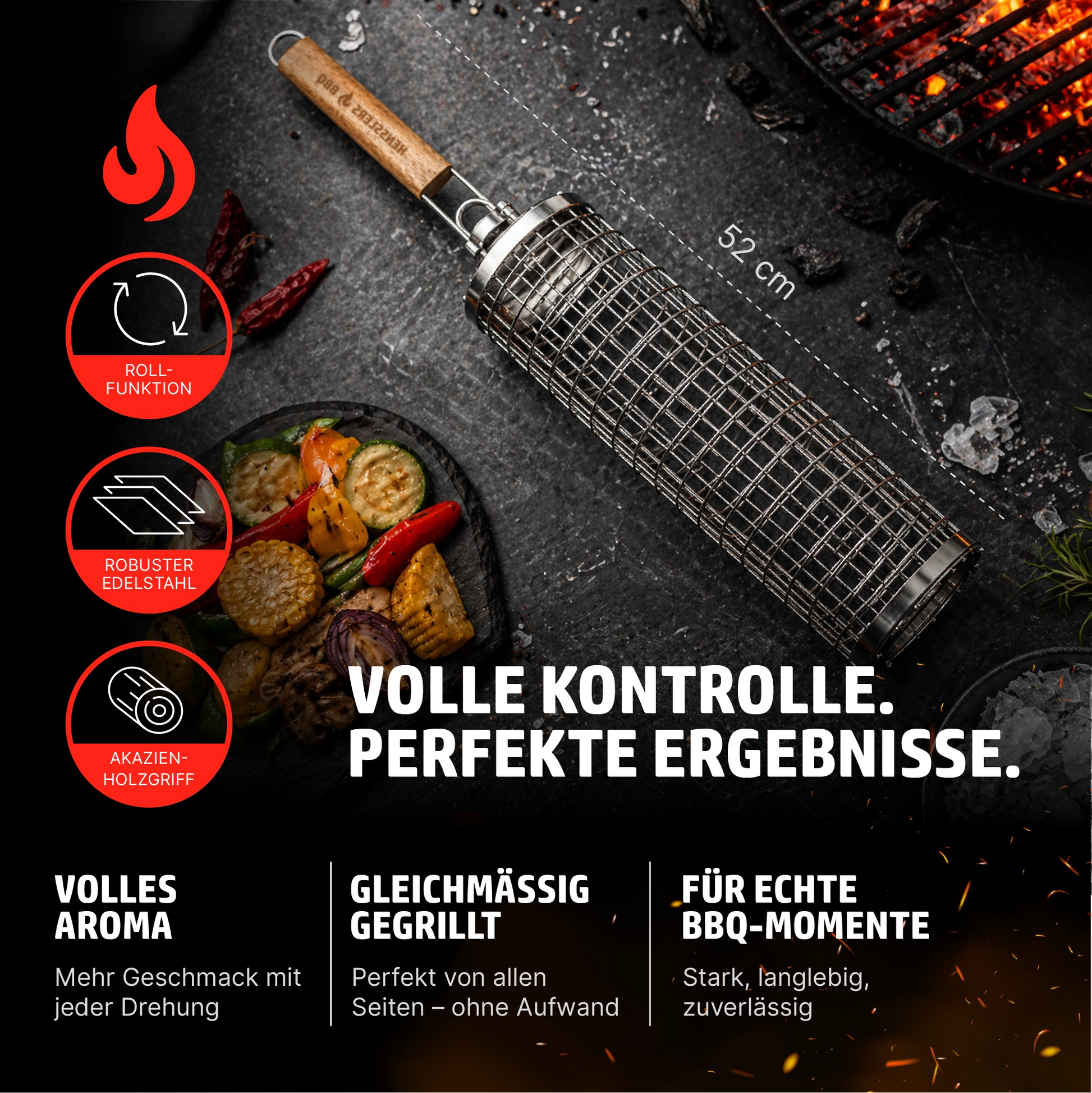 HENSSLERS Rollgrillkorb Küchenzubehör HENSSLERS