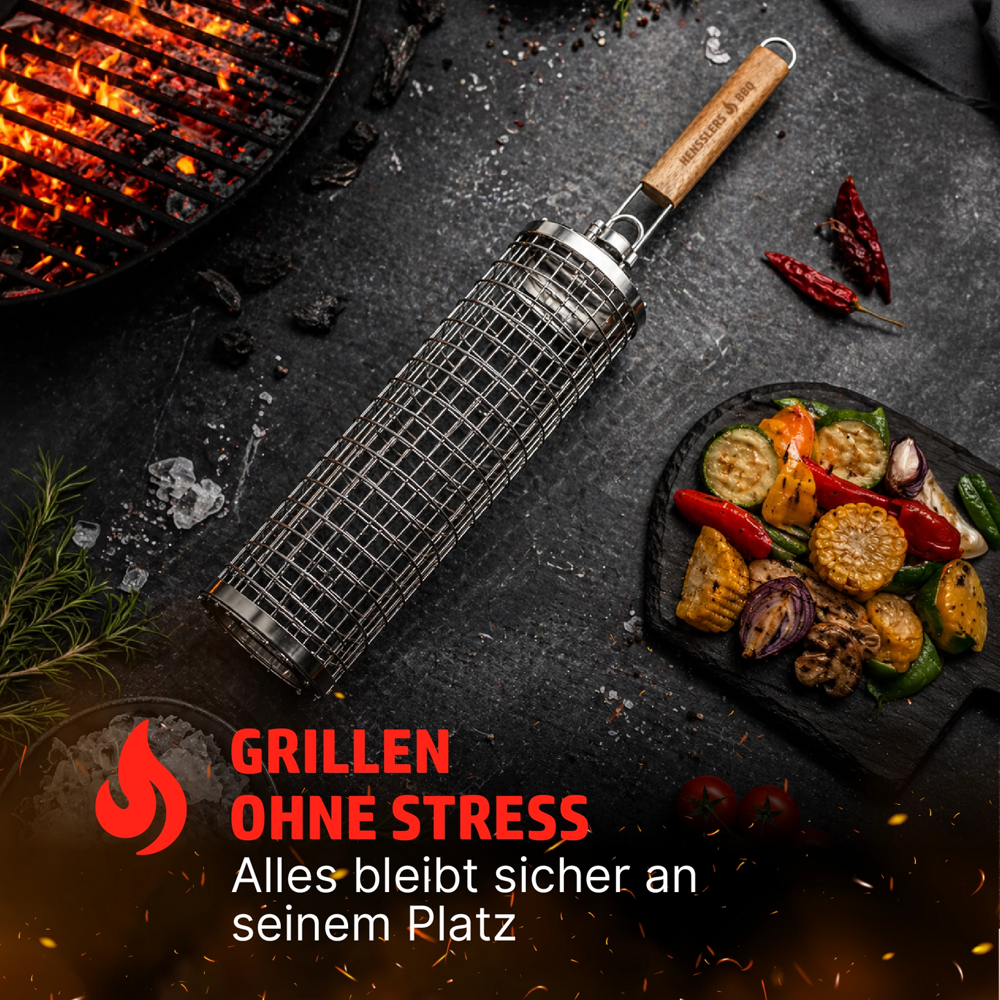 HENSSLERS Rollgrillkorb Küchenzubehör HENSSLERS