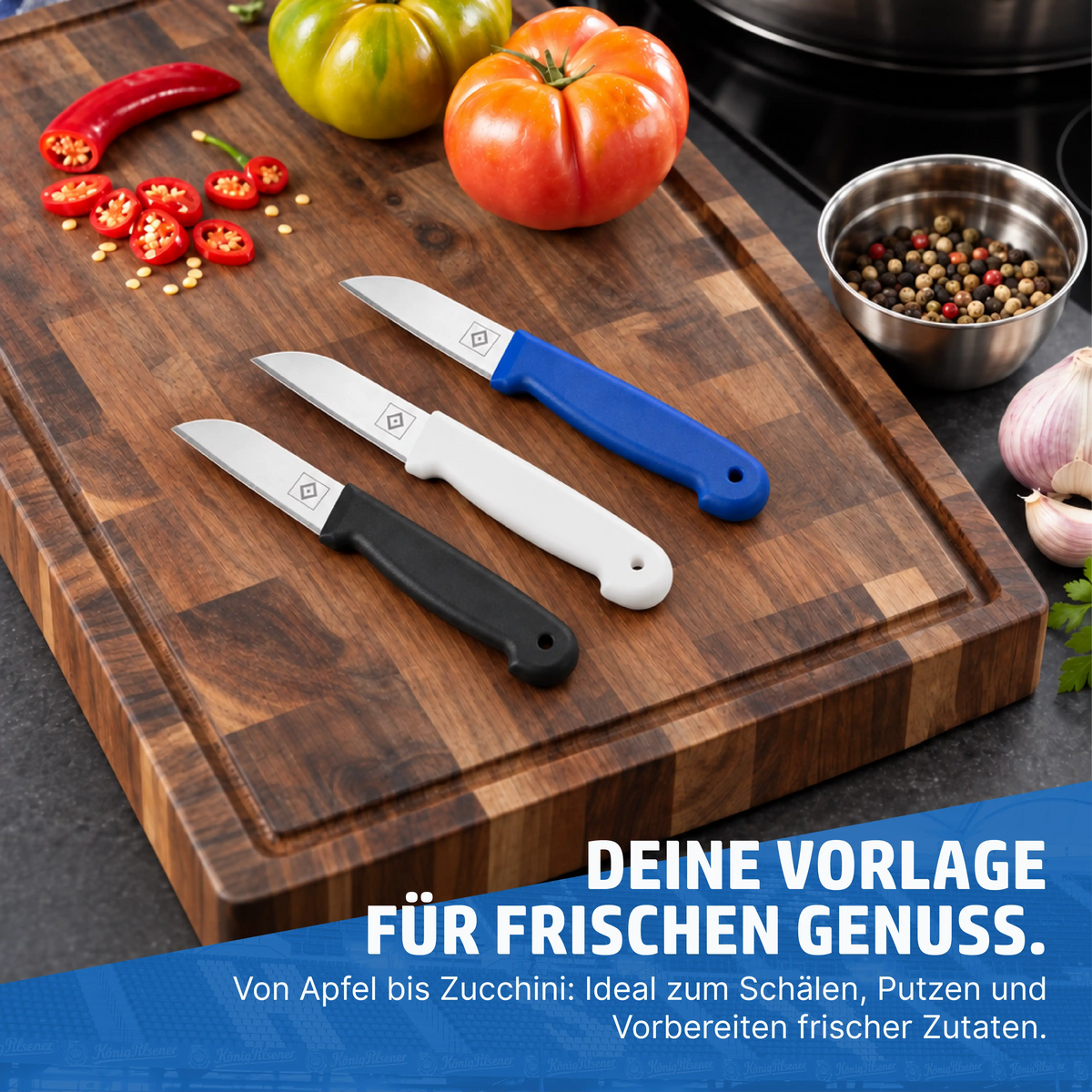 HENSSLERS Schälmesser 3er Set HSV Edition