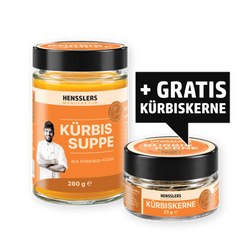 HENSSLERS Kürbissuppe ink. Gratis Kürbiskerne Gewürze HENSSLERS