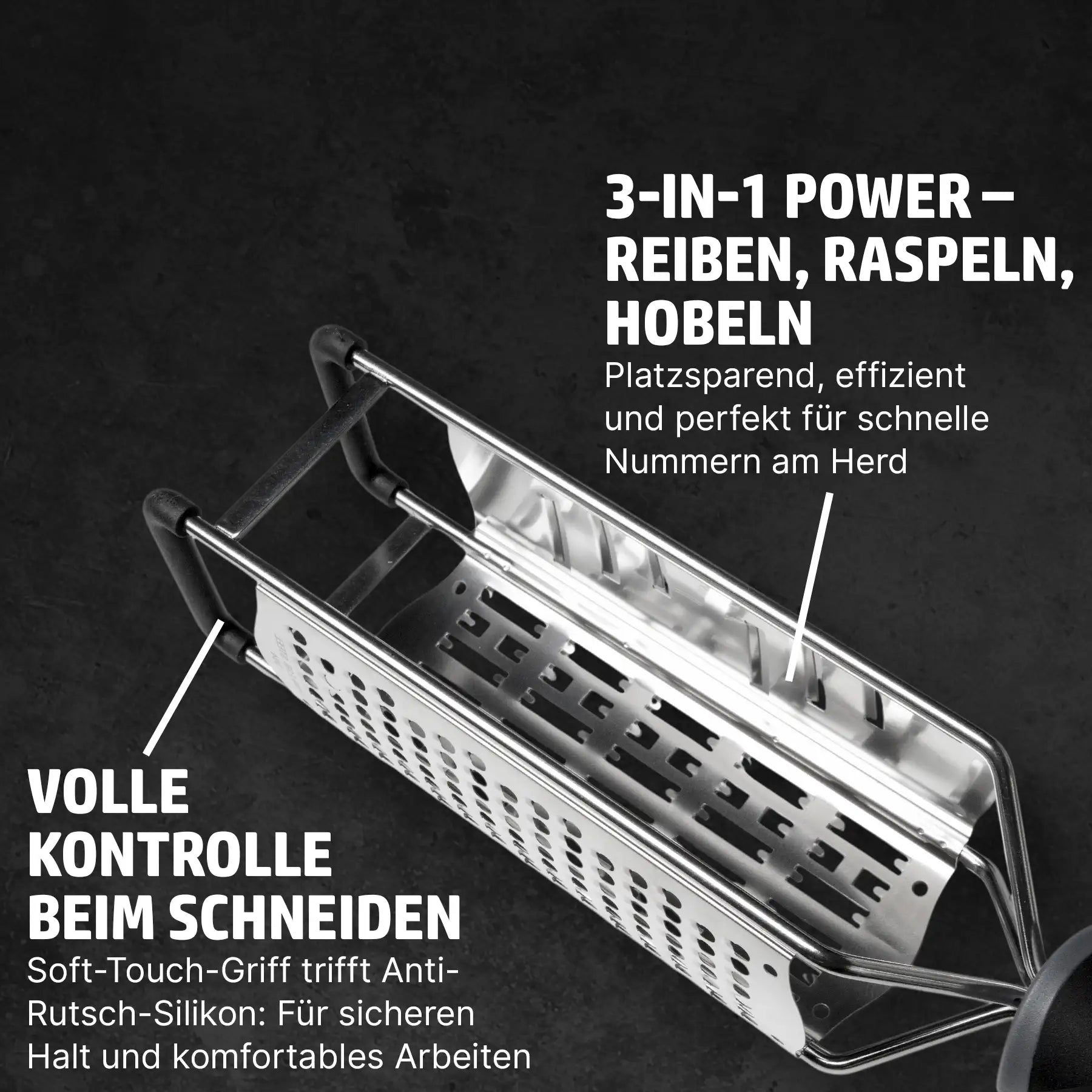 HENSSLERS 3-in-1 Reibe Küchenzubehör HENSSLERS