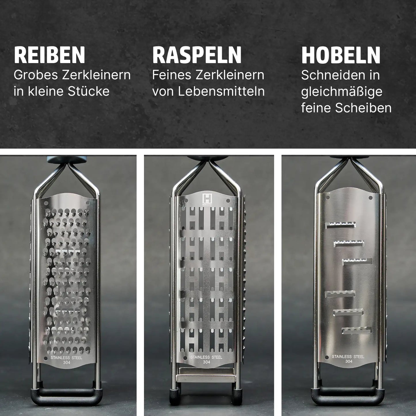 HENSSLERS 3-in-1 Reibe Küchenzubehör HENSSLERS