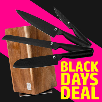 HENSSLERS Black Blade Pro Set mit 360° Messerblock