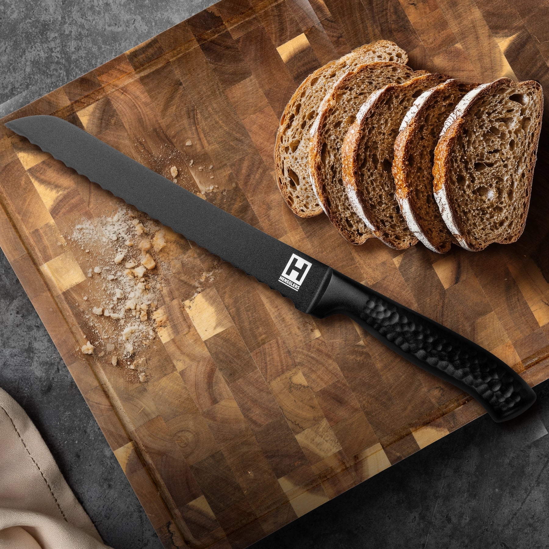HENSSLERS Black Blade - Brotmesser Messer HENSSLERS