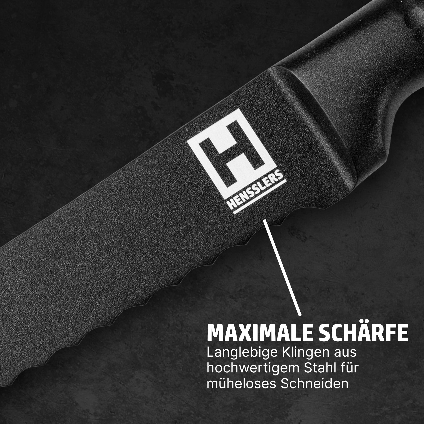 HENSSLERS Black Blade - Brotmesser Messer HENSSLERS