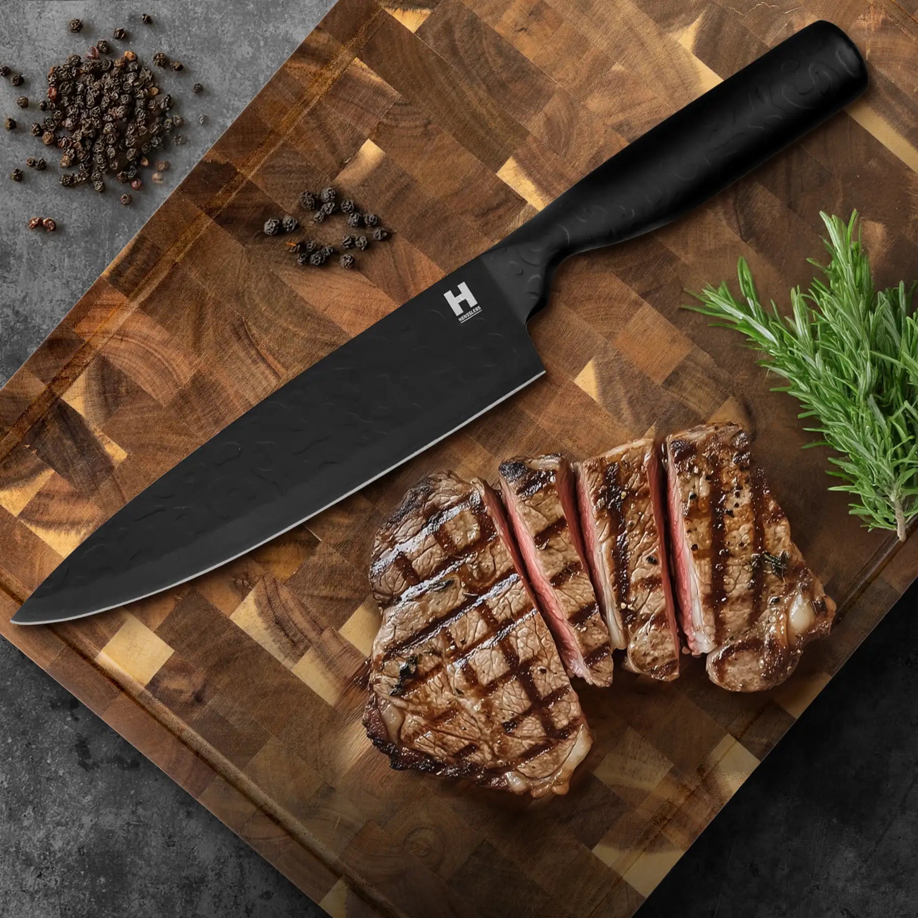 HENSSLERS Black Blade - Kochmesser Messer Hensslers