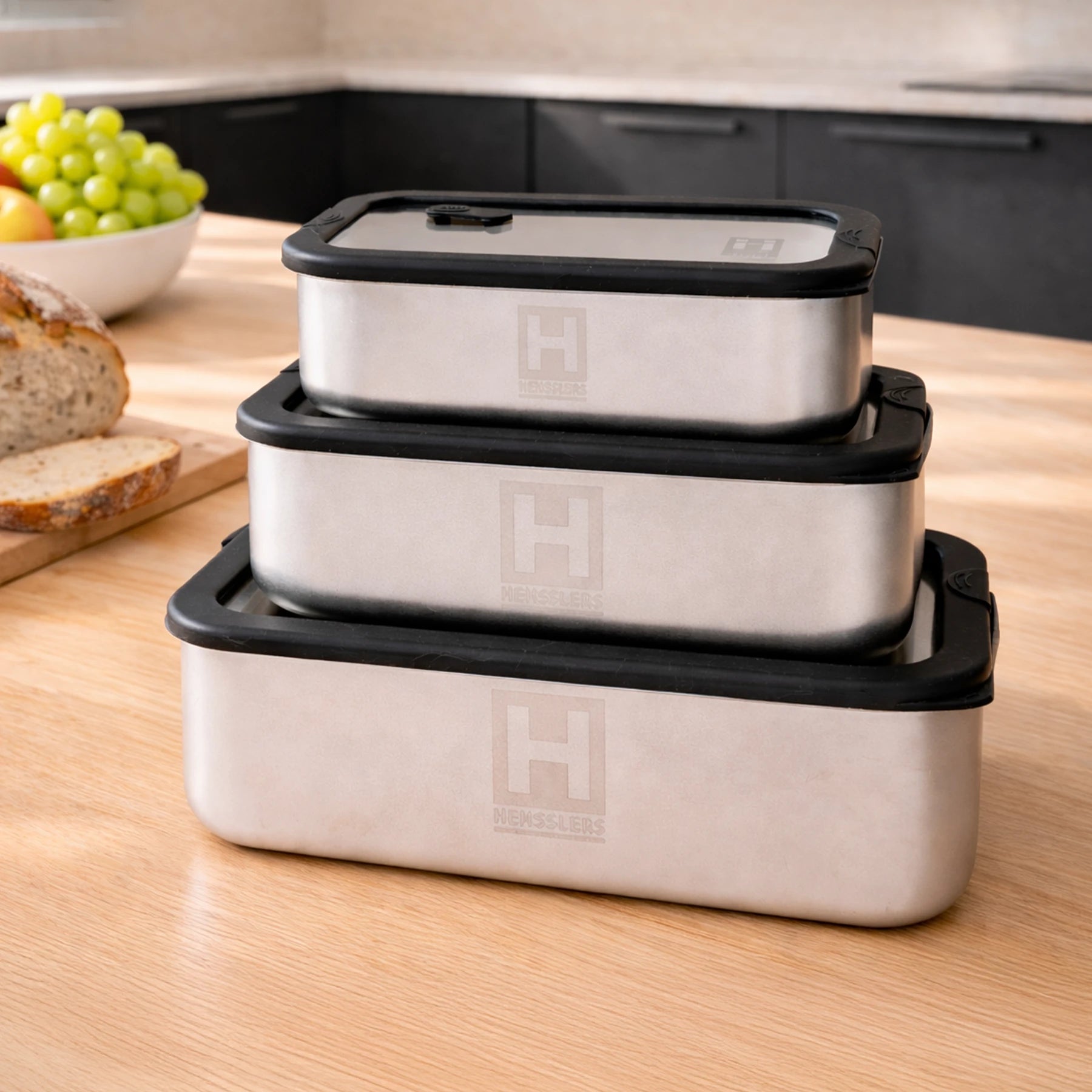 HENSSLERS Brotdosen 3er-Set Küchenzubehör HENSSLERS