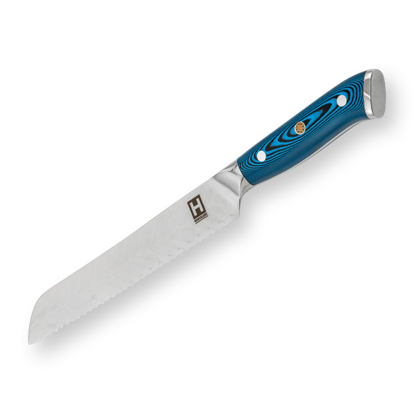 Hensslers Damast Brotmesser - Blue Edition Messer Hensslers