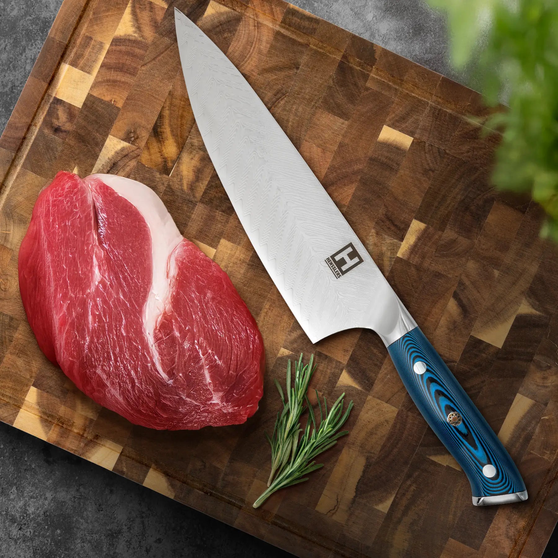 HENSSLERS Damast Kochmesser Messer Hensslers