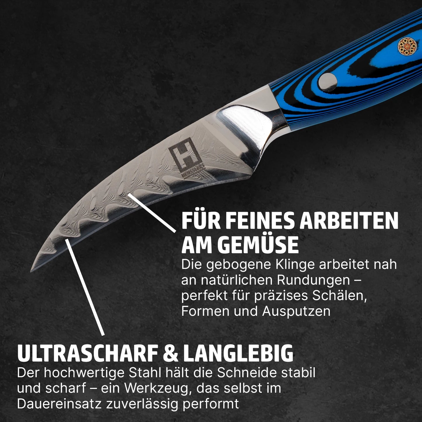 HENSSLERS Tourniermesser Blue Edition