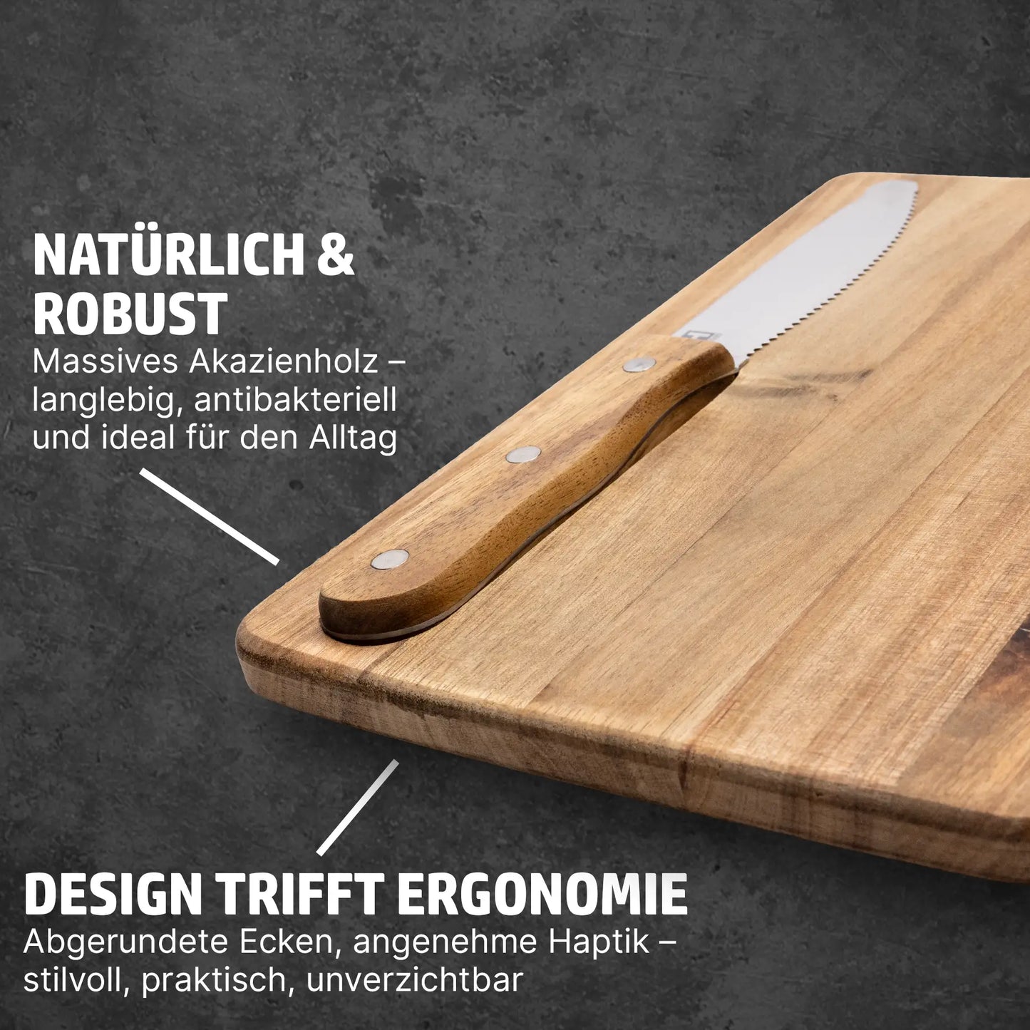 HENSSLERS Frühstücksbrett mit Brotmesser