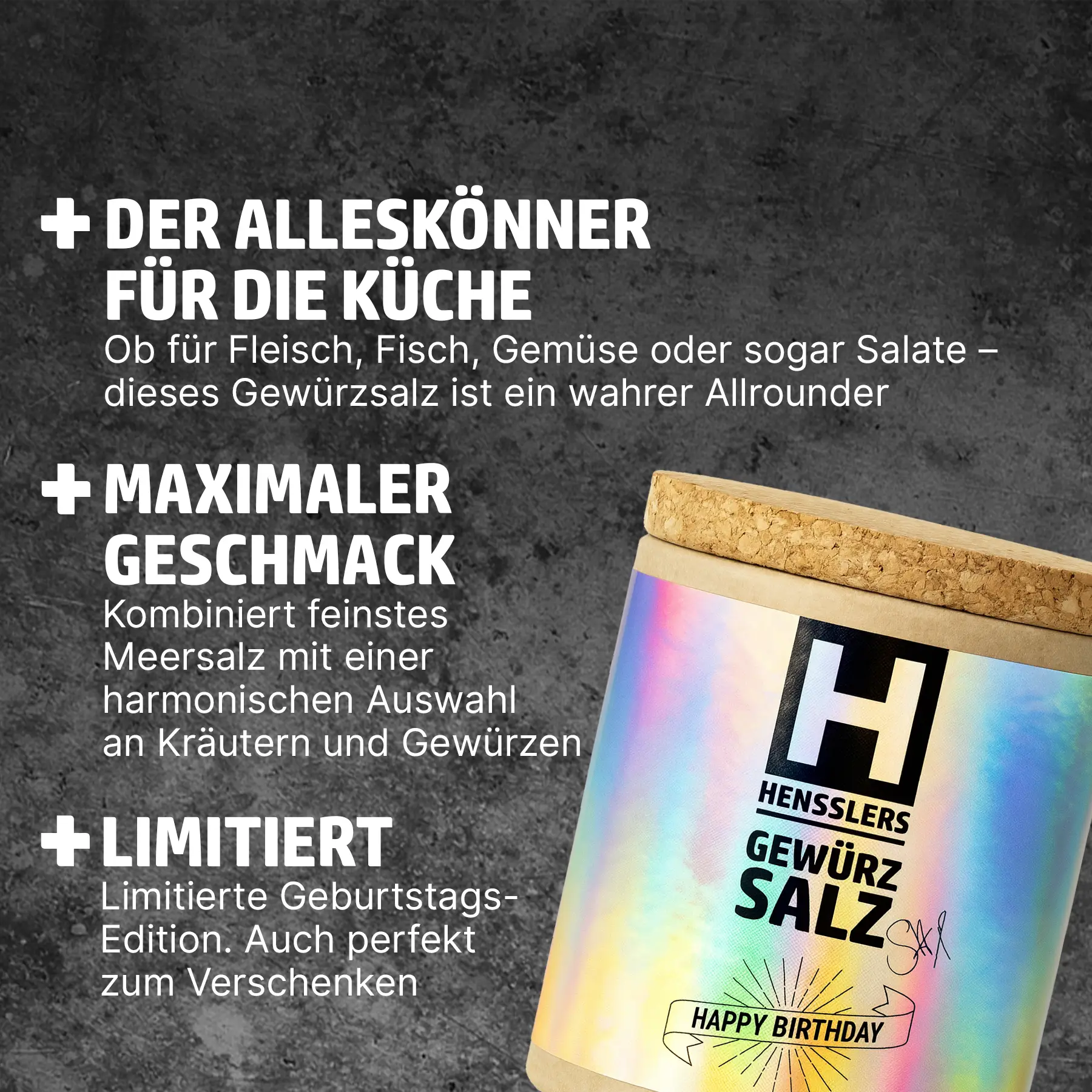HENSSLERS Gewürzsalz Happy Birthday Edition Gewürze HENSSLERS