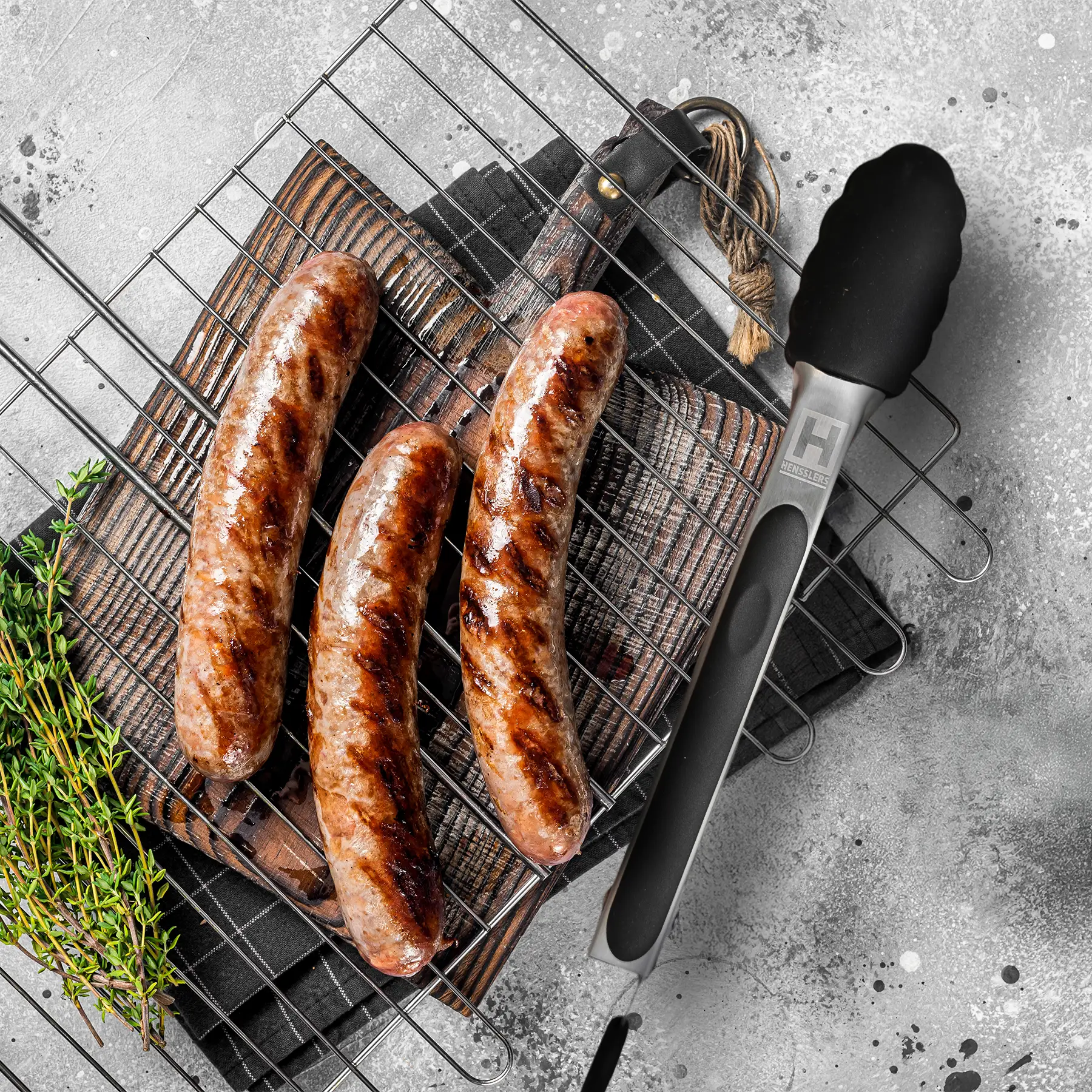 Grillzange Aus Edelstahl – Selbststehend, Mit 5 Runden Spitzen, Spülmaschinenfest