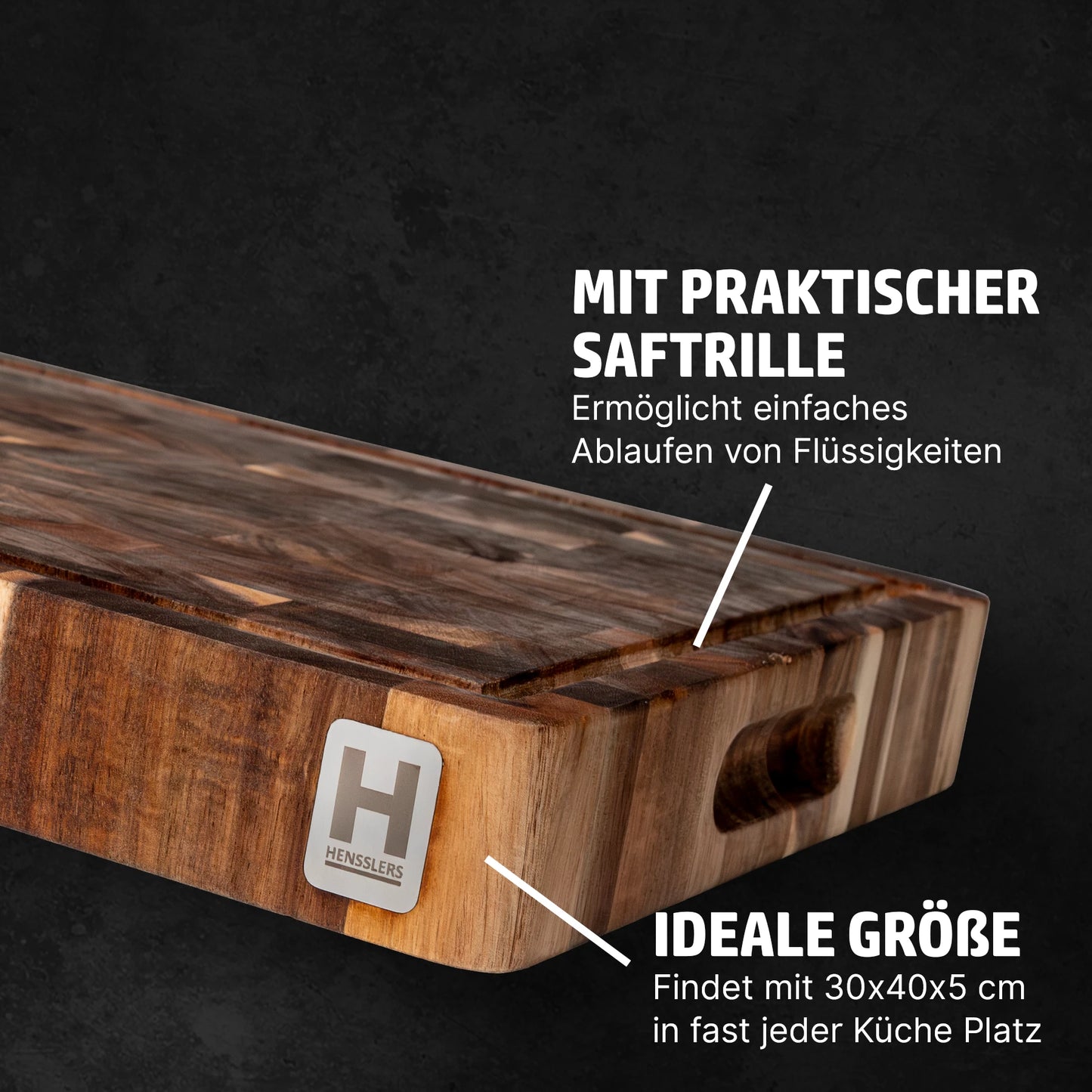 HENSSLERS Festtagsfavoriten Schneidebrett & Santokumesser Bundles HENSSLERS