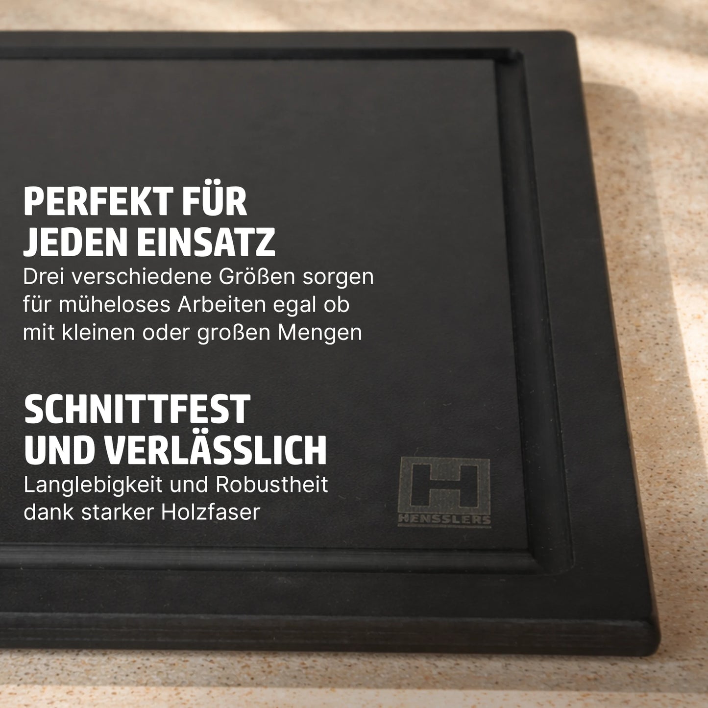 HENSSLERS Schneidebrett Set Holzfaser Küchenzubehör HENSSLERS