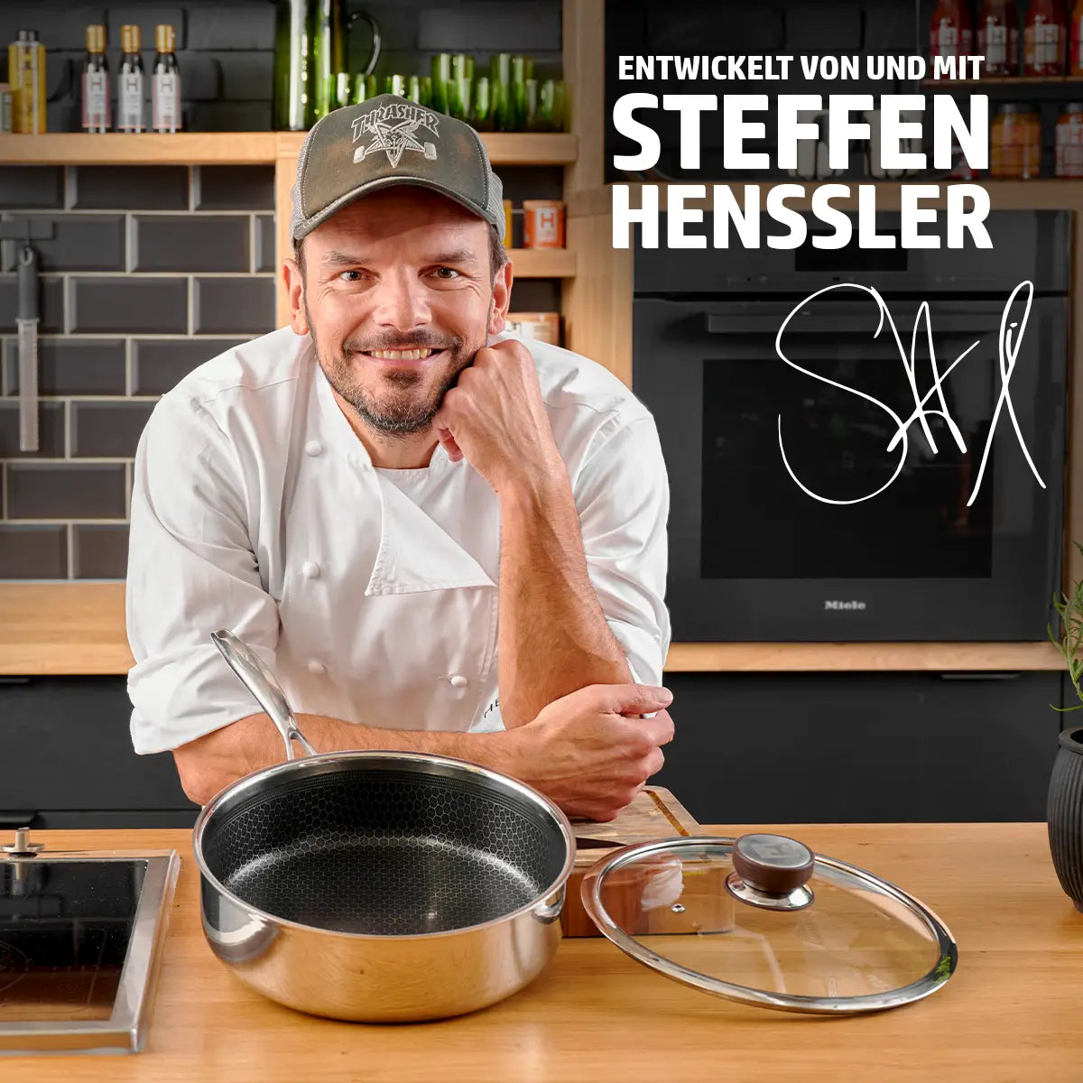 HENSSLERS Sautépfanne mit Deckel » Pfanne mit hohem Rand