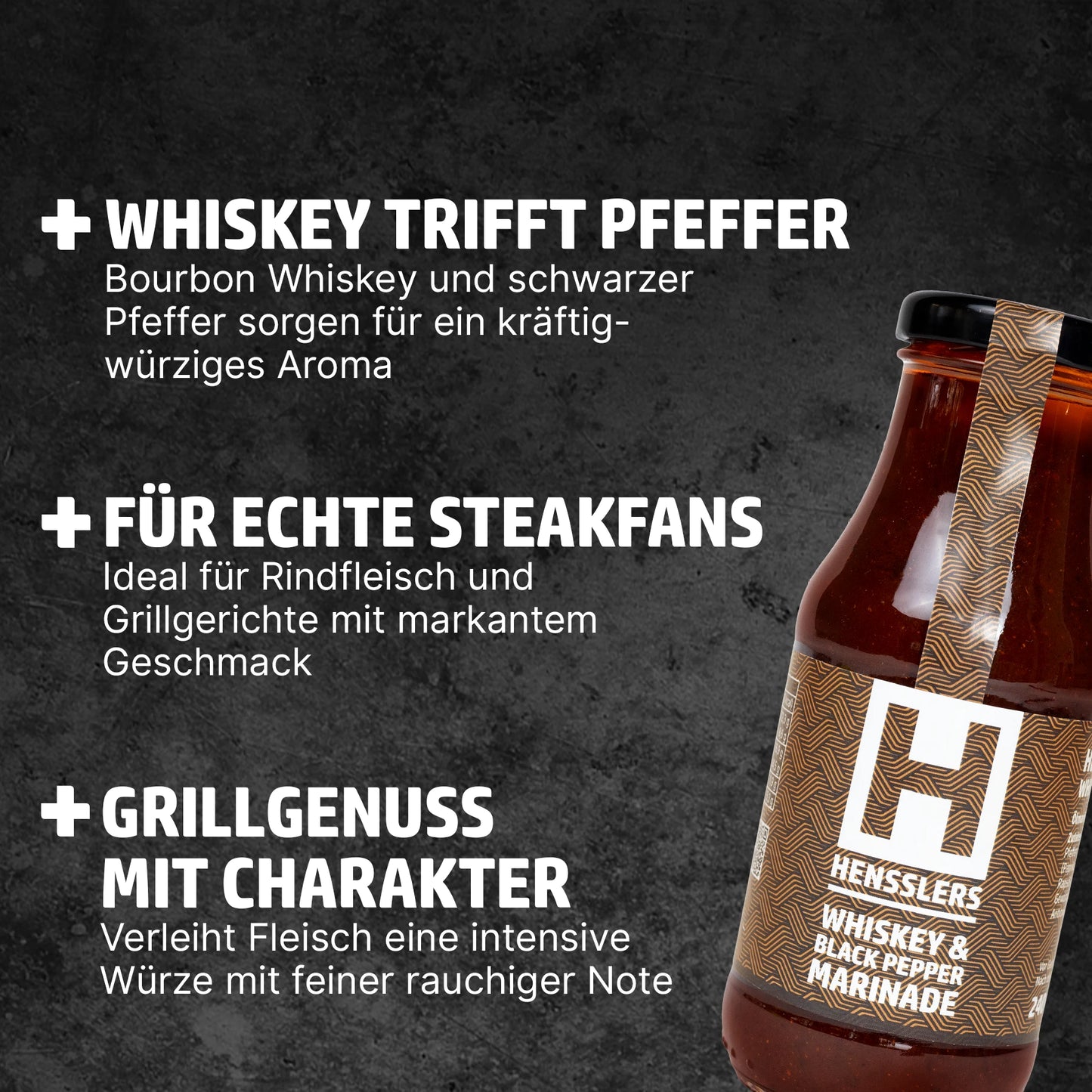 HENSSLERS Whiskey und Black Pepper Marinade Saucen HENSSLERS