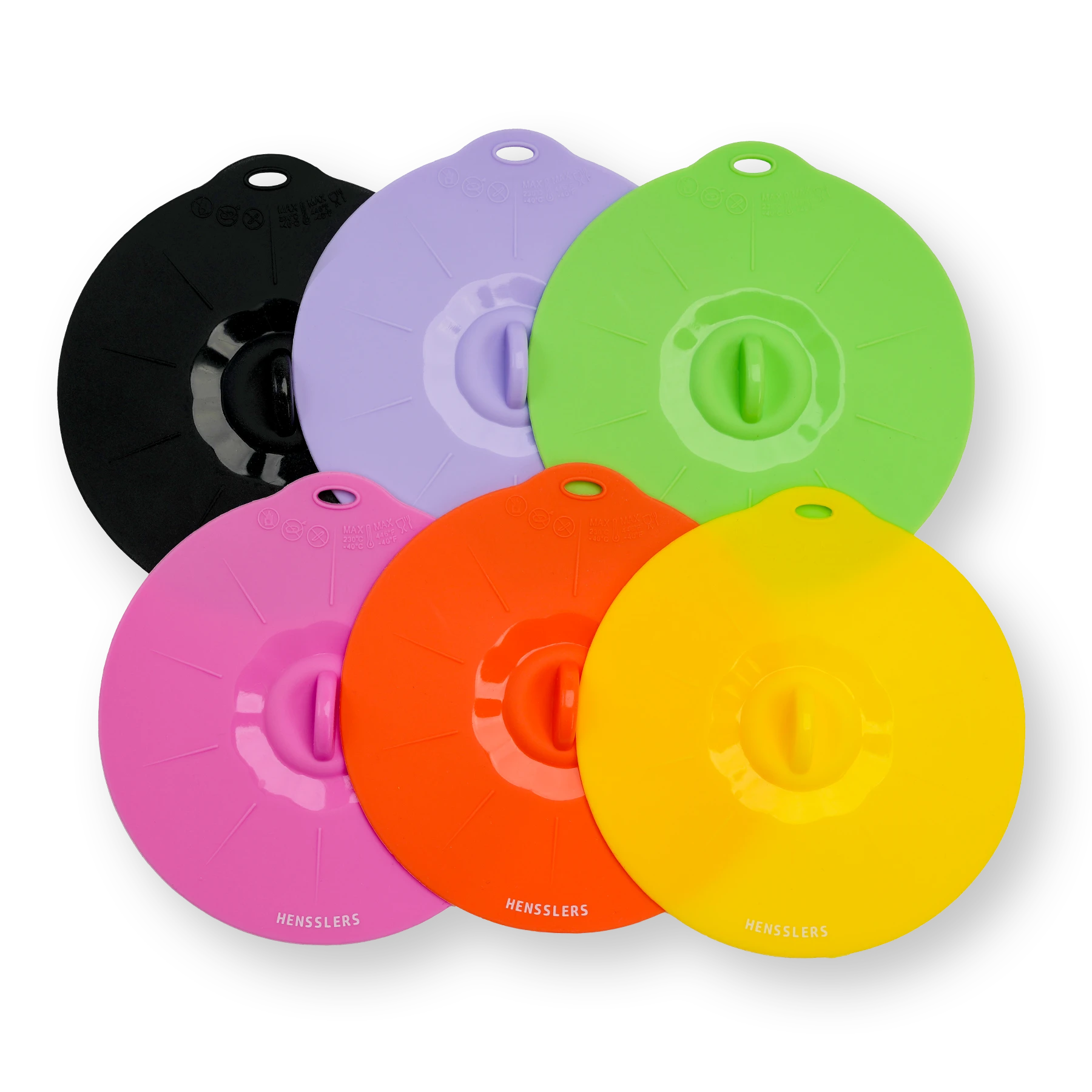 HENSSLERS 6er Silikondeckel Set Küchenzubehör HENSSLERS