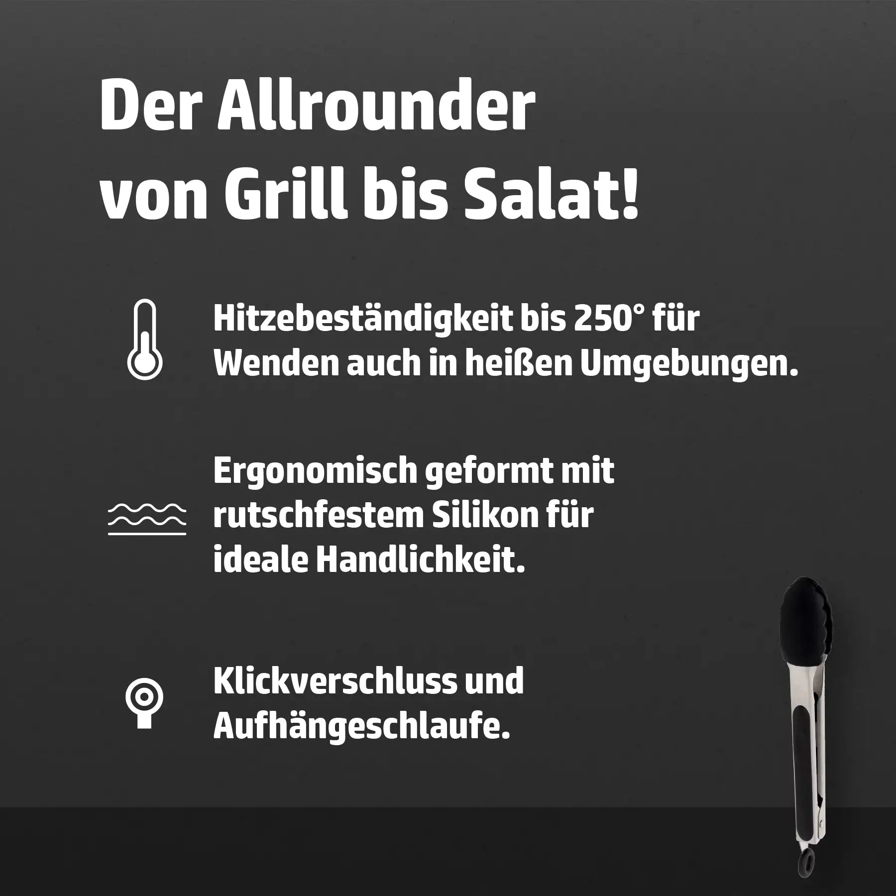 HENSSLERS Grillzange klein Küchenzubehör Hensslers
